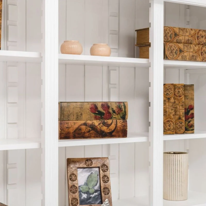 Casa Padrino Landhausstil Bücherschrank Weiß 150 x 39 x H. 197 cm - Landhausstil Möbel