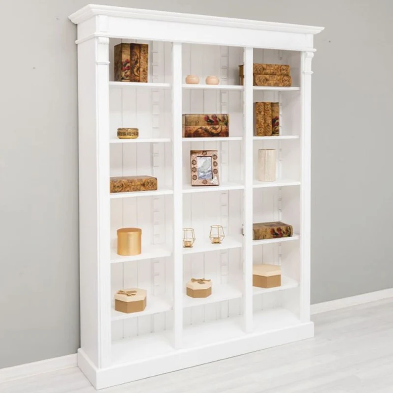Casa Padrino Landhausstil Bücherschrank Weiß 150 x 39 x H. 197 cm - Landhausstil Möbel