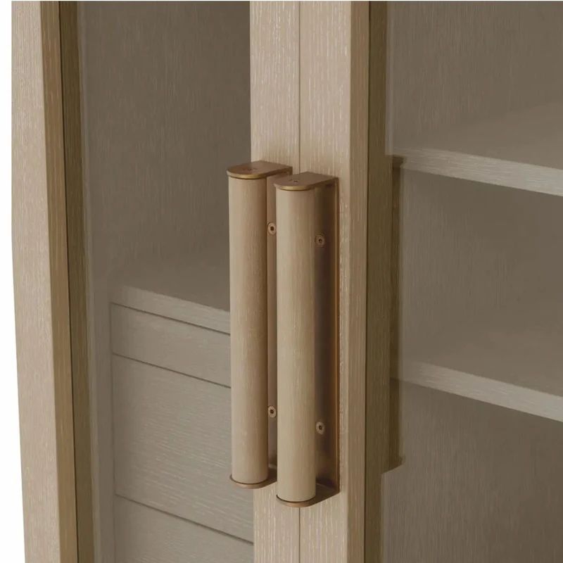 Casa Padrino Luxus Barschrank Beige / Messing H. 150 cm - Bar Möbel