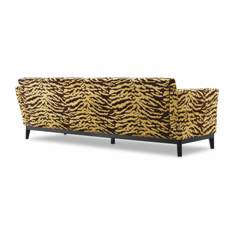 Casa Padrino Luxus Sofa mit Tiger Muster Gelb / Braun / Schwarz 239 cm - Wohzimmer & Hotel Möbel