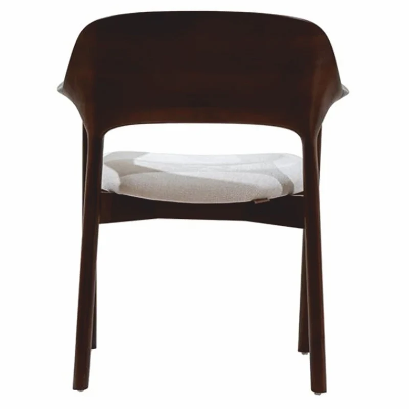 Casa Padrino Luxus Esszimmer Stuhl mit Armlehnen Dunkelbraun / Weiß - Esszimmer Möbel