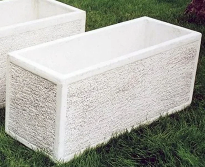 Casa Padrino Blumenkübel Weiß 100 x 40 x H. 45 cm - Rechteckiger Pflanzkübel