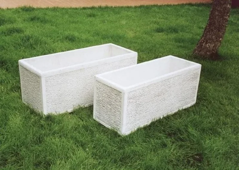 Casa Padrino Blumenkübel Weiß 100 x 40 x H. 45 cm - Rechteckiger Pflanzkübel