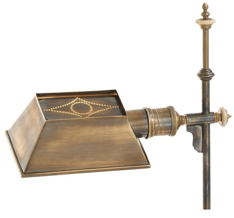 Casa Padrino Luxus Tischleuchte Vintage Messing 16 x 20,5 x H. 82 cm - Antikstil Tischlampe