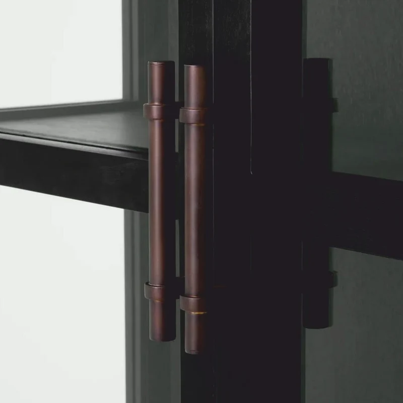 Casa Padrino Luxus Vitrine Schwarz / Bronze 118 x 44,5 x H. 210 cm - Luxus Interior