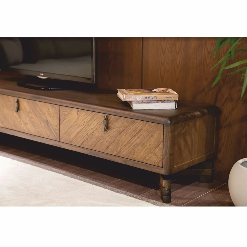 Casa Padrino Luxus TV Schrank mit 3 Schubladen Braun 240 cm - Wohnzimmer & Hotel Möbel