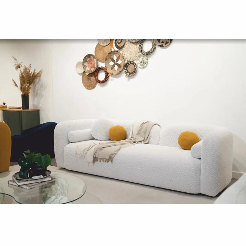Casa Padrino Luxus Wohzimmer & Hotel Sofa Weiß 240 cm - Luxus Möbel