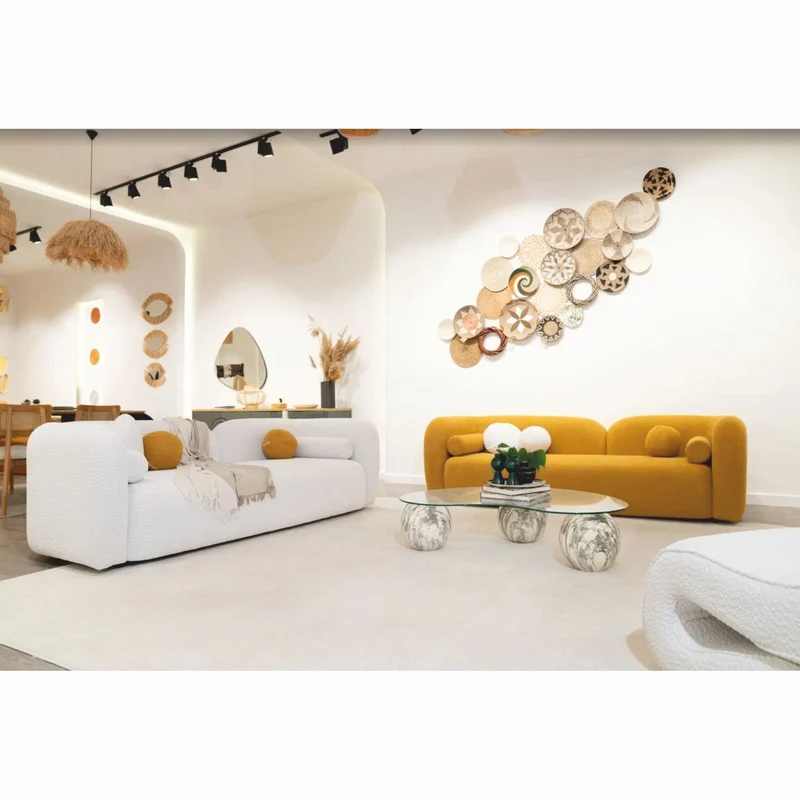 Casa Padrino Luxus Wohzimmer & Hotel Sofa Weiß 240 cm - Luxus Möbel