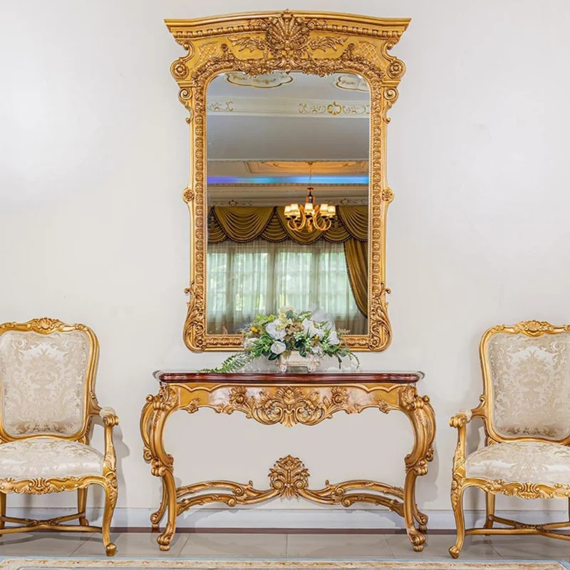 Casa Padrino Luxus Barock Spiegel Gold H. 175 cm - Prunkvoller Barockstil Wandspiegel - Made in Italy