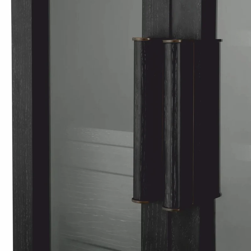Casa Padrino Luxus Barschrank Schwarzgrau / Bronze H. 150 cm - Bar Möbel