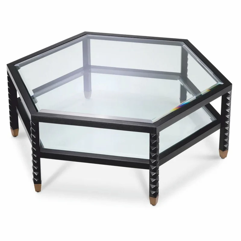 Casa Padrino Luxus Couchtisch Schwarz / Bronze 120 cm - Hotel & Wohnzimmer Möbel