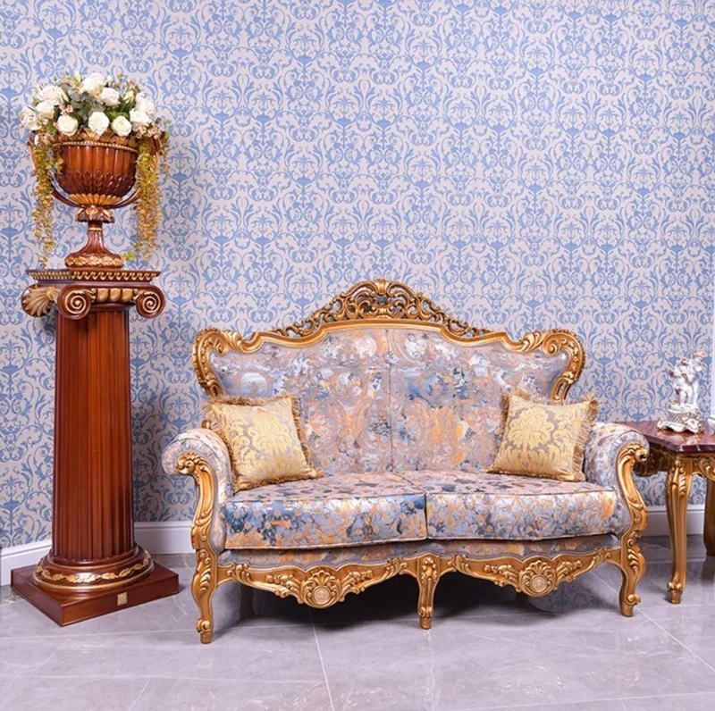 Casa Padrino Luxus Barock Deko Vase Dunkelbraun / Gold H. 55 cm - Barockstil Massivholz Blumenvase - Made in Italy
