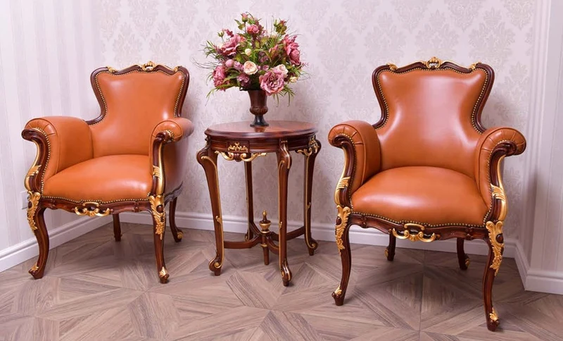 Casa Padrino Luxus Barock Echtleder Sessel Braun / Gold - Barock Leder Möbel - Made in Italy
