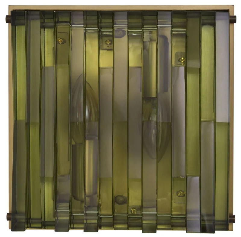 Casa Padrino Luxus Wandleuchte Antik Messingfarben / Grün 24 x 9 x H. 24 cm - Elegante Metall Wandlampe mit Glas Lampenschirm - Luxus Leuchten