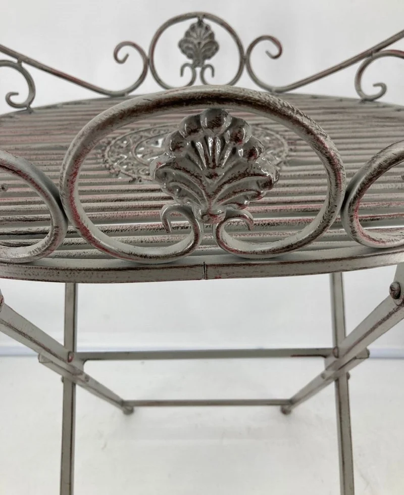 Casa Padrino Jugendstil Gartentisch Antik Grau 62 x 49 x H. 70 cm - Nostalgischer Metall Tisch - Nostalgische Metall Garten & Terrassen Möbel