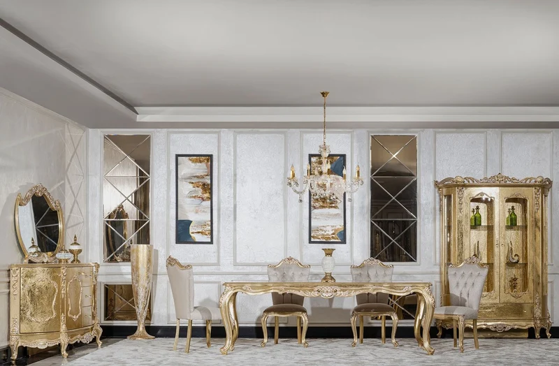 Casa Padrino Luxus Barock Esszimmer Stuhl Grau / Gold - Prunkvoller Barockstil Küchen Stuhl - Luxus Esszimmer Möbel im Barockstil - Barock Möbel - Edel & Prunkvoll