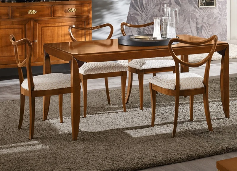 Casa Padrino Luxus Biedermeier Esstisch Braun - Ausziehbarer Massivholz Esszimmertisch - Biedermeier Esszimmer Möbel - Luxus Qualität - Made in Italy