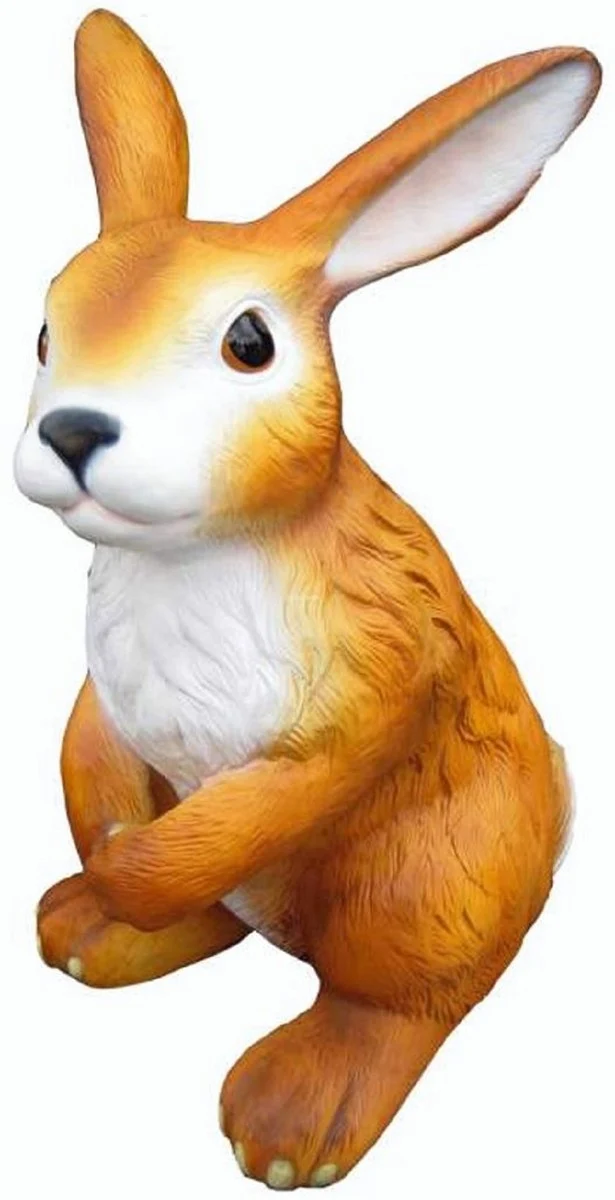 Casa Padrino Luxus XXL Deko Skulptur Hase Braun / Weiß H. 120 cm