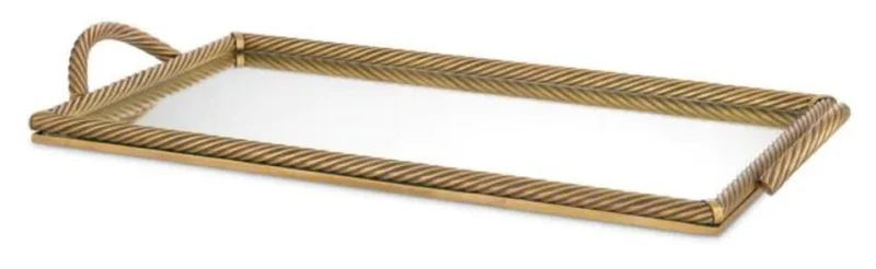 Casa Padrino Luxus Serviertablett Vintage Messing 81 cm