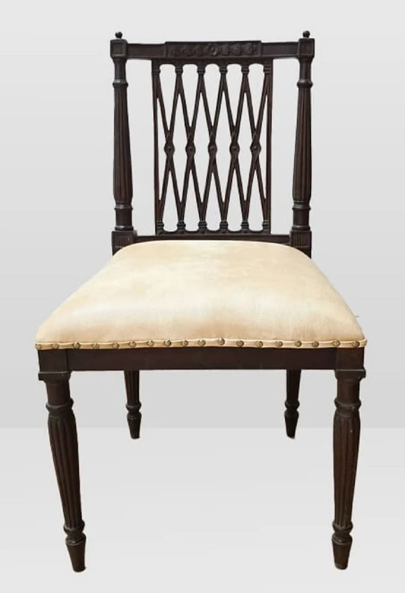 Casa Padrino Luxus Barock Esszimmer Stuhl Beige / Dunkelbraun - Barock Möbel - Made in Italy