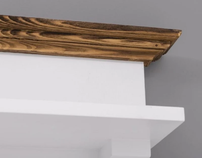 Casa Padrino Landhausstil Garderobenschrank Weiß / Braun 205 x 65 x H. 210 cm - Massivholz Garderobe - Flur Schrank - Flurmöbel - Garderoben Möbel - Massivholz Möbel - Landhausstil Möbel