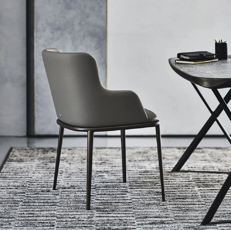 Casa Padrino Luxus Esszimmerstuhl 8er Set Grau / Schwarz - Luxus Esszimmer & Restaurant Möbel - Luxus Qualität - Made in Italy