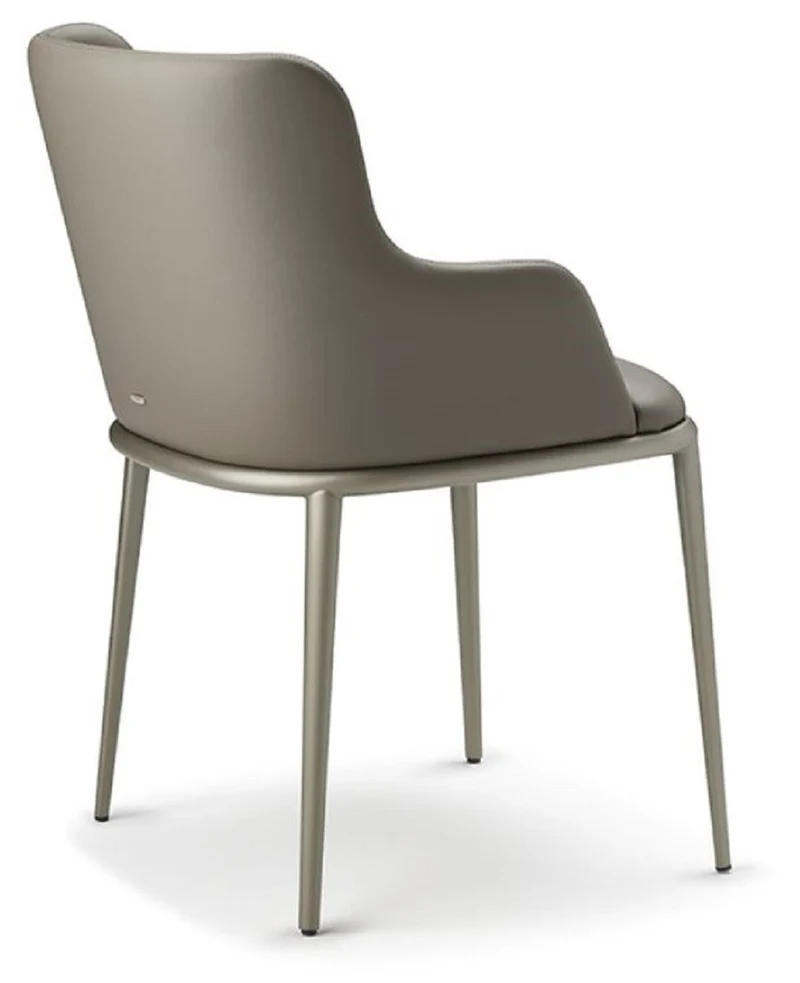 Casa Padrino Luxus Esszimmerstuhl 8er Set Grau / Titanfarben - Luxus Esszimmer & Restaurant Möbel - Luxus Qualität - Made in Italy