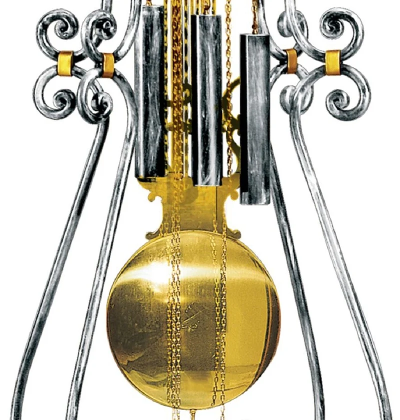 Casa Padrino Luxus Barock Standuhr Silber / Gold - Prunkvolle Schmiedeeisen Pendeluhr im Barockstil - Barock Interior - Barock Standuhren - Luxus Qualität - Made in Italy