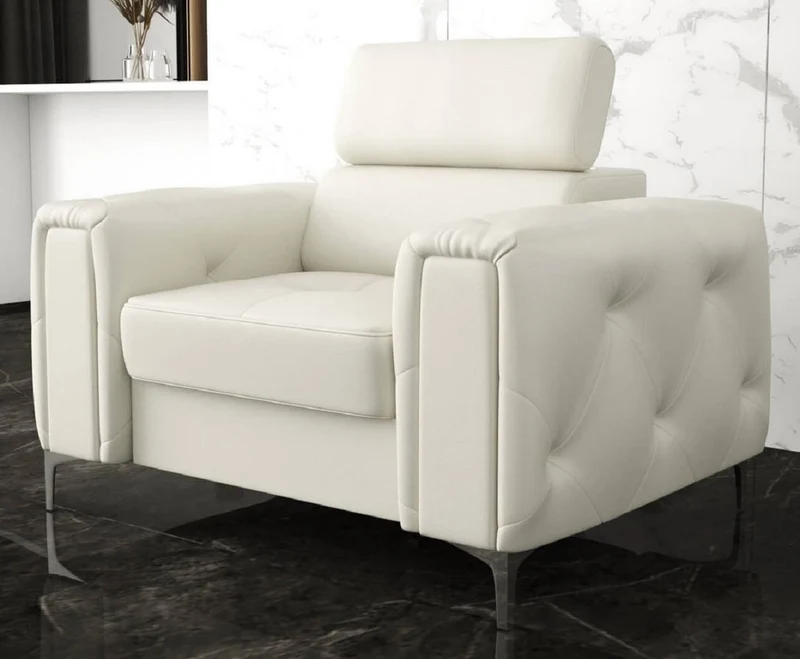 Casa Padrino Wohnzimmer Sessel 110 x 100 x H. 78-99 cm - Verschieden Farben - Moderner Sessel mit verstellbarer Kopfstütze - Moderne Wohnzimmer Möbel