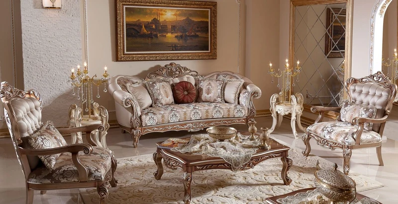 Casa Padrino Luxus Barock Sessel Grau / Kupfer / Silber - Handgefertigter Barockstil Wohnzimmer Sessel mit elegantem Muster - Barock Wohnzimmer Möbel - Edel & Prunkvoll