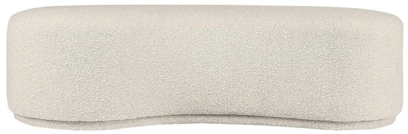 Casa Padrino Luxus Sitzbank Cremefarben 149 x 65,5 x H. 41 cm - Gebogene Bank - Wohnzimmer Möbel - Hotel Möbel - Luxus Kollektion