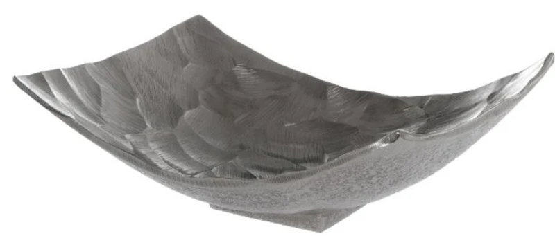 Casa Padrino Luxus Metall Obstschale Silber 28 x 21 x H. 10 cm - Luxus Deko Schale