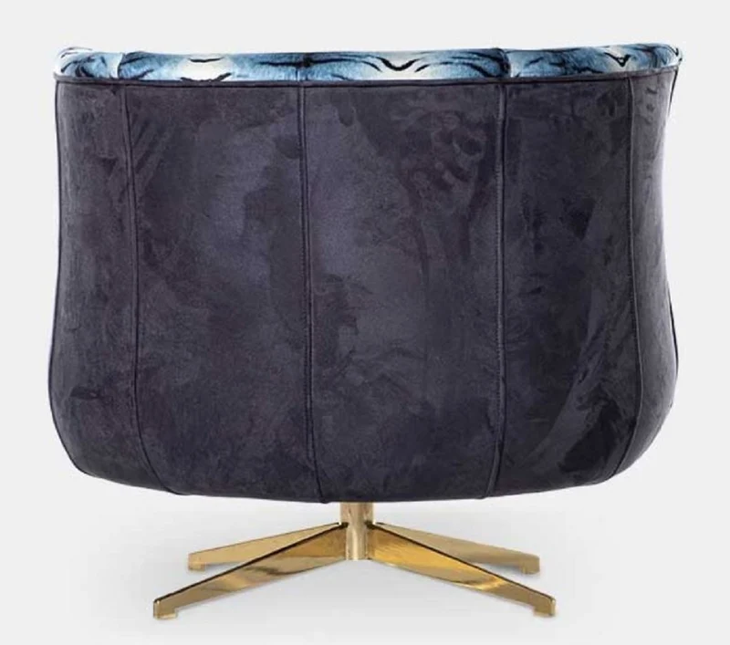 Casa Padrino Luxus Sessel Lila / Mehrfarbig / Gold 85 x 80 x H. 70 cm - Wohnzimmer Sessel - Hotel Sessel - Wohnzimmer Möbel - Hotel Möbel - Luxus Möbel - Luxus Einrichtung