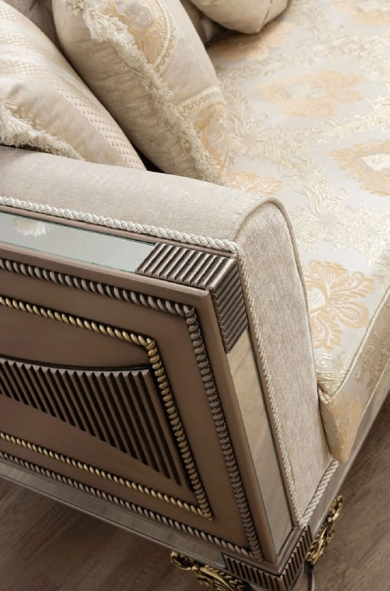 Casa Padrino Luxus Barock Sofa - Handgefertigtes Wohnzimmer Sofa im Barockstil - Barock Wohnzimmer & Hotel Möbel - Edel & Prunkvoll
