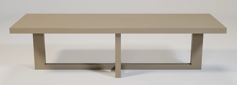 Casa Padrino Luxus Esstisch Matt Taupe 300 x 100 x H. 78 cm - Rechteckiger Massivholz Küchentisch - Luxus Massivholz Esszimmer Möbel