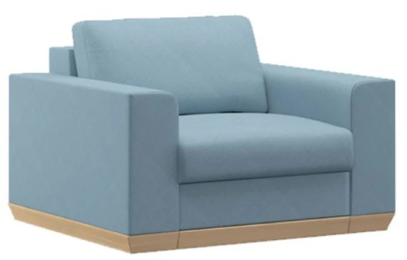 Casa Padrino Wohnzimmer Sessel Hellblau / Naturfarben 105 x 100 x H. 80 cm - Moderne Wohnzimmer Möbel