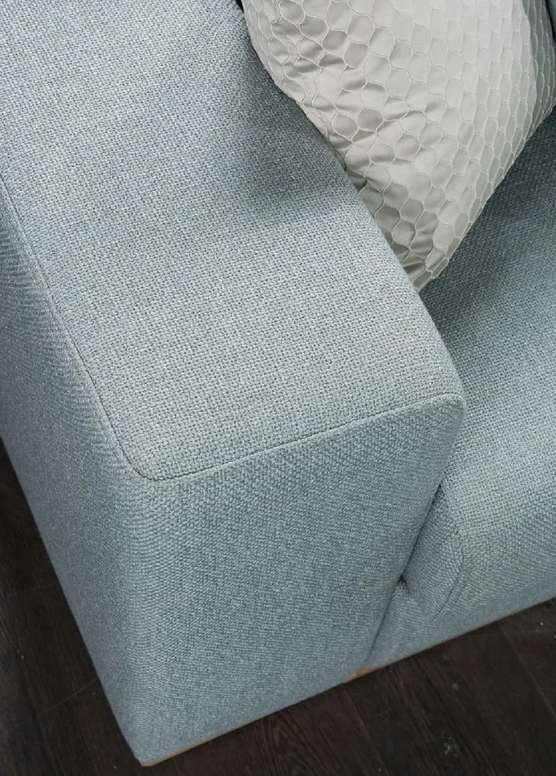 Casa Padrino Wohnzimmer Sessel Hellblau / Naturfarben 105 x 100 x H. 80 cm - Moderne Wohnzimmer Möbel