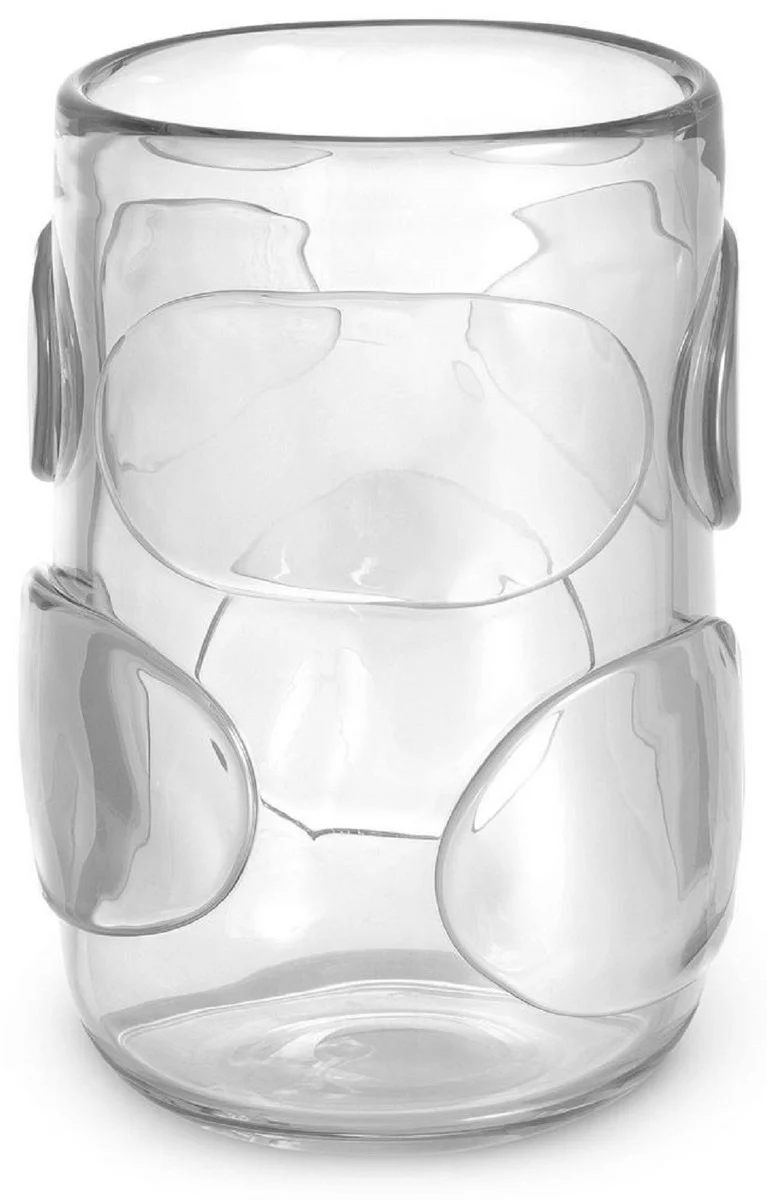 Casa Padrino Luxus Deko Glas Vase Ø 19 x H. 27 cm - Elegante mundgeblasene Blumenvase - Luxus Kollektion