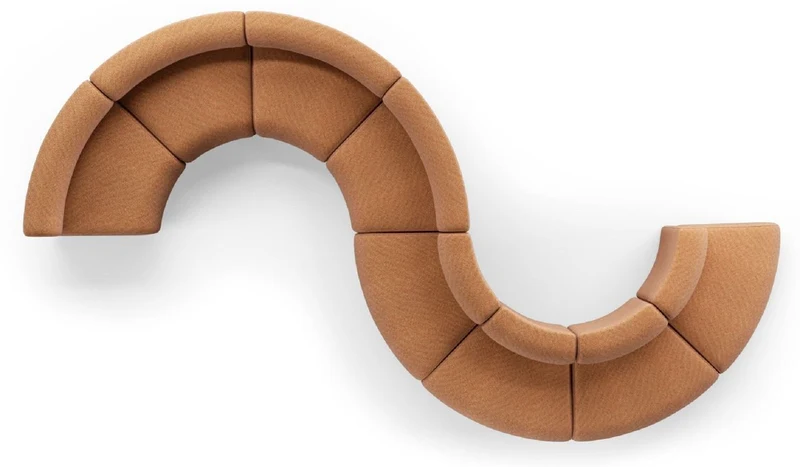 Casa Padrino Luxus Sofa Braun 590 x 340 x H. 72 cm - Gebogenes Modulares 8 Teiliges Sofa - Hotel Sofa - Wohnzimmer Möbel - Hotel Möbel - Luxus Möbel