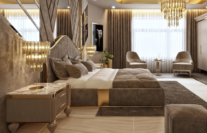 Casa Padrino Luxus Art Deco Nachtkommode Grau / Weiß / Gold 64 x 51 x H. 59 cm - Prunkvoller Massivholz Nachttisch mit 2 Schubladen - Art Deco Schlafzimmer & Hotel Möbel - Luxus Kollektion
