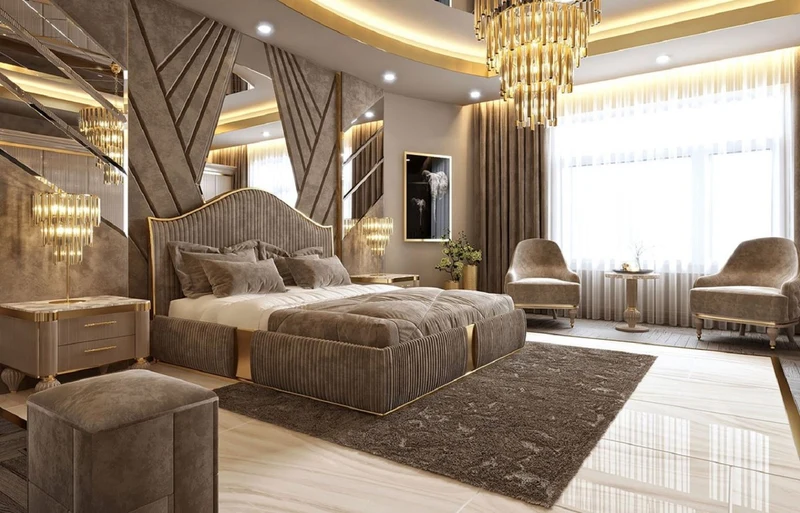Casa Padrino Luxus Art Deco Nachtkommode Grau / Weiß / Gold 64 x 51 x H. 59 cm - Prunkvoller Massivholz Nachttisch mit 2 Schubladen - Art Deco Schlafzimmer & Hotel Möbel - Luxus Kollektion
