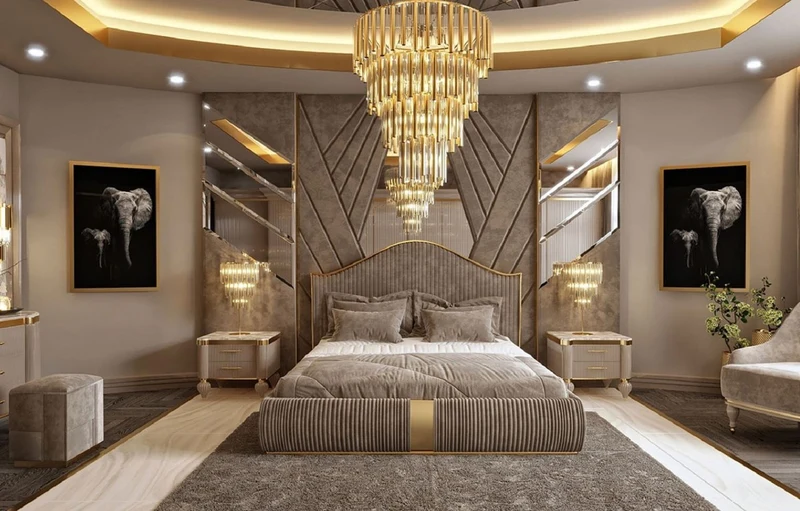 Casa Padrino Luxus Art Deco Nachtkommode Grau / Weiß / Gold 64 x 51 x H. 59 cm - Prunkvoller Massivholz Nachttisch mit 2 Schubladen - Art Deco Schlafzimmer & Hotel Möbel - Luxus Kollektion