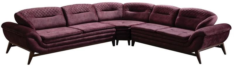 Casa Padrino Luxus Ecksofa Lila / Dunkelbraun 318 x 293 x H. 85 cm - Wohnzimmer Sofa mit verstellbaren Rückenlehnen - Wohnzimmer Möbel
