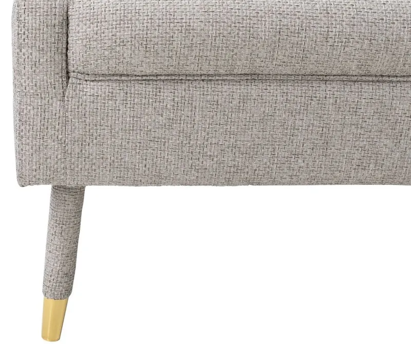 Casa Padrino Luxus Fußhocker Grau / Gold 76 x 62 x H. 46 cm - Wohnzimmer Hocker im Neoklassichen Stil - Designer Wohnzimmermöbel