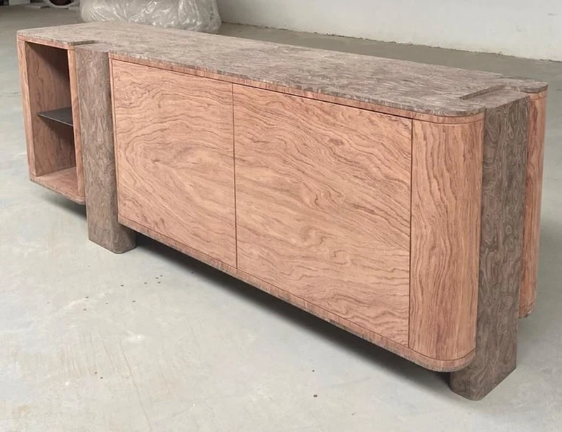 Casa Padrino Luxus Sideboard mit 3 Türen Naturfarben / Braun 230 cm
