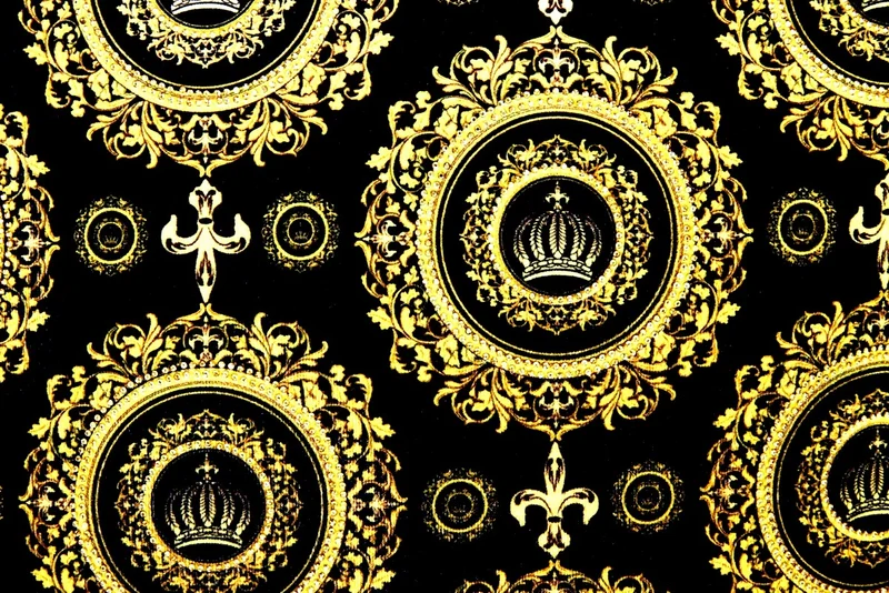 Harald Glööckler Luxus Deko Kissen Pompöös by Casa Padrino Golden Crowns 50 x 50 cm - Glööckler Kissen mit Glitzersteinen