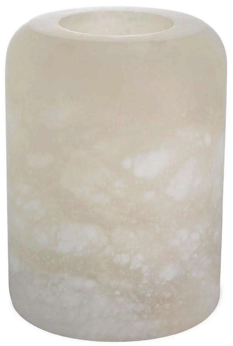 Casa Padrino Luxus Alabaster Teelichthalter Ø 12 x H. 16 cm - Deko Accessoires - Luxus Qualität