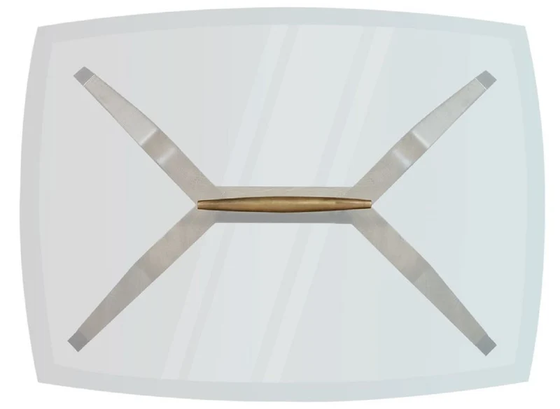 Casa Padrino Luxus Beistelltisch Naturfarben / Braun / Messingfarben 60 x 40 x H. 53 cm - Moderner Tisch mit Glasplatte und Tragegriff - Wohnzimmer Möbel - Luxus Kollektion