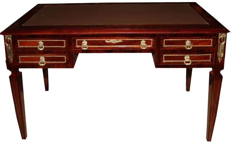 Casa Padrino Luxus Barock Schreibtisch Sekretär 5 Schubladen 120 cm - Handgefertigt aus Massivholz - Barock Schreibtisch Büro Möbel