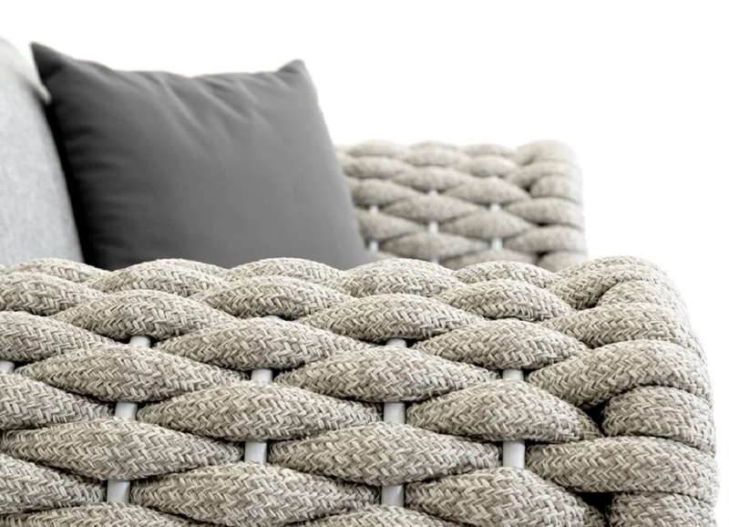 Casa Padrino Luxus Gartensessel Grau / Beige / Weiß 135 cm